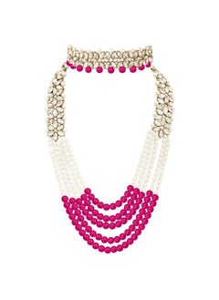 Wedding Party Wear Bridal Jewellery Choker Long Pearl Necklace Earrings Maang Tikka Indian Traditional Set For Women Girls(Rani Pink) - pzsku/ZF7FF85133770BEF50B38Z/45/_/1735214615/87d56d03-4ffe-4b15-9d1a-24993f917071