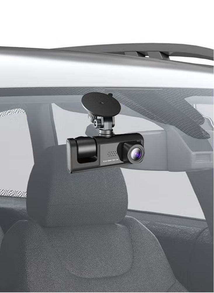 OULIYO - 1296P DVR Dash Camera Front & Inside & Rear Camera Driving Recorder 2 Inch Screen Dashcam Support Night-Vision - Image 1