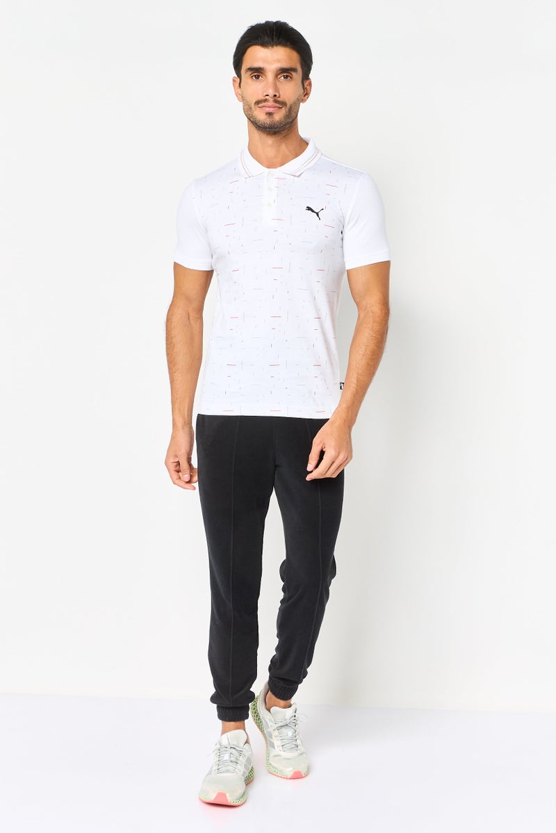 PUMA Men Slim Fit Short Sleeve Outdoor Polo Shirt, White - Image 4