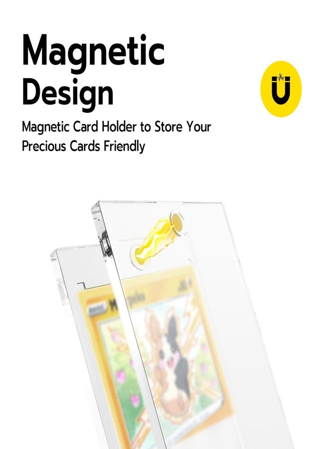 Mcbazel 10 Pack 35PT Magnetic Card Holder, One Touch Card Holder with UV Protection, Transparent Card Frame Card Sleeves Protective Cases for Magic, Yugioh, Sports Card Collection - Image 2