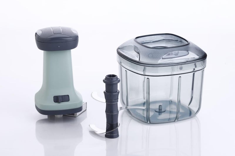 HAPPI Manual Push Chopper 900ml Steel Blade Hand Press Vegetables Chopper Kitchen for Handy Cutting Salad, Onion, Chilly Mixer Cutter (Sea Green) - Image 4