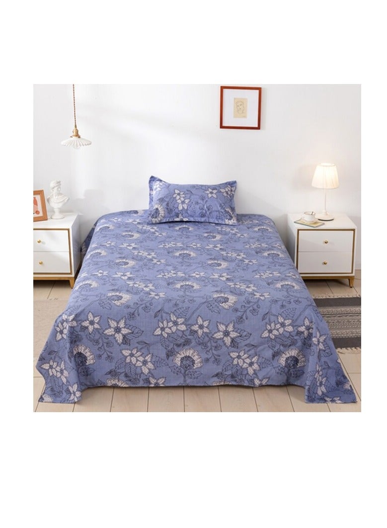 PROMASS 2- Piece Printed Bedsheet Set (1 Flat Bedsheet + 1 Pillow Case) Double Size Wild Blue Yonder - Image 2