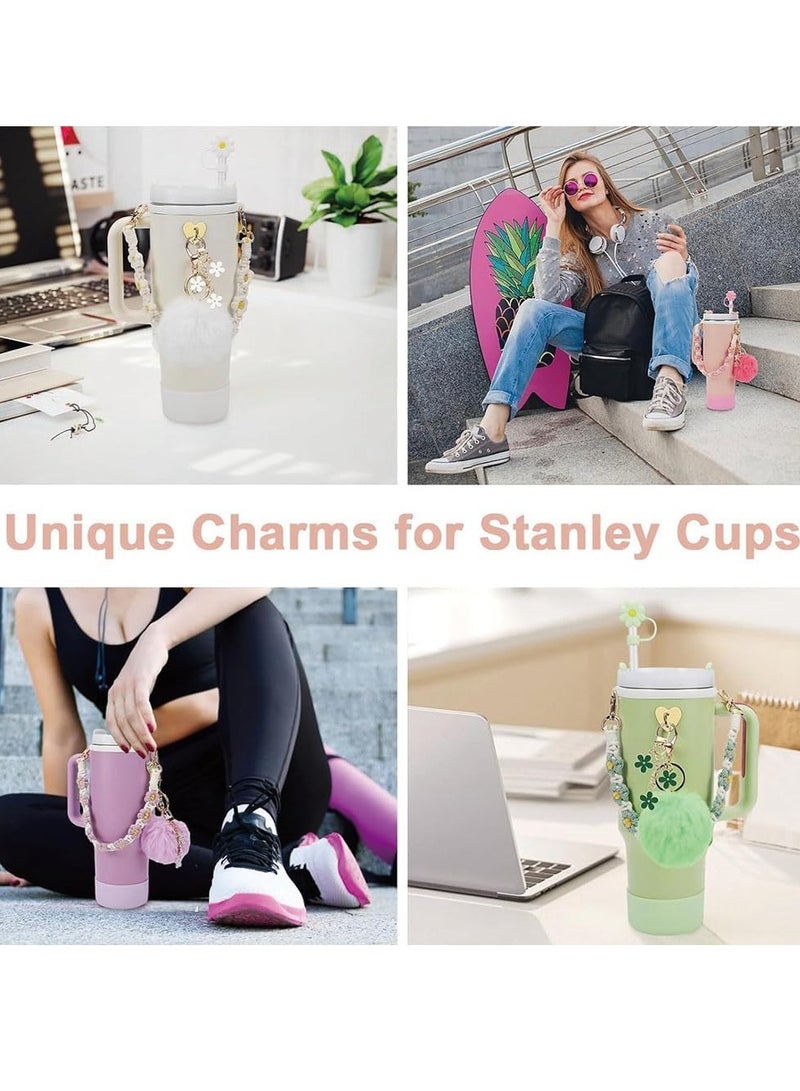 Bukela 7pcs Cup Accessories for Set Including 1 Pcs Water Bottle Handle Strap 1 Pcs Siliocne Cup Boot 1 Pcs Siliocne Straw Cover, 2 Pcs Charms for Cup 40oz & 30oz Tumbler (Purple) - Image 3