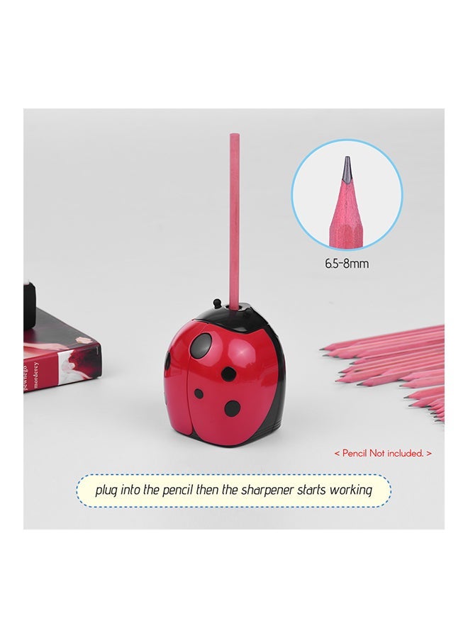 NIBEMINENT Ladybettle Electric Pencil Sharpener Red/Black - Image 2