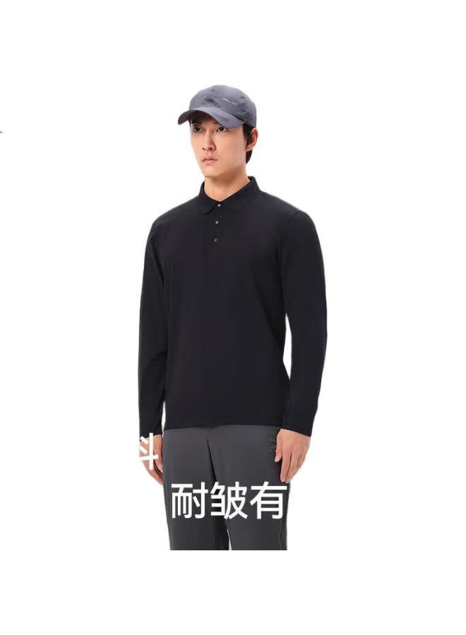 Pelliot Men's Outdoor Quick-dry Long Sleeve Polo Shirt Summer Breathable Sports Fast-drying Top 11421503 Blue S - Image 2