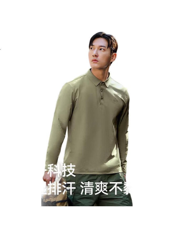 Pelliot Men's Outdoor Quick-dry Long Sleeve Polo Shirt Summer Breathable Sports Fast-drying Top 11421503 Blue S - Image 1