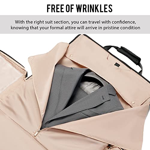 Coolife Garment Bag Carry On Convertible Travel Duffel Bag with Shoe Pouch Weekender Bag for Women Men 2 in 1 Hanging Suit Bag with Shoulder Strap Business Travel Bag (Black, Standard) - Image 2
