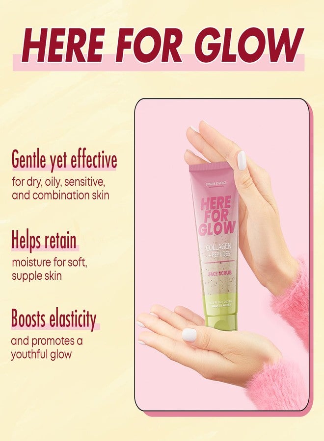 Sunday Essence Collagen Facial Scrub - Dermatologist Tested, Anti-Aging, Hydrates & Improves Firmness, Korean Skin Care, 95% Natural, Clean Beauty, Non - GMO, Cruelty - Free - 1 Pack - Image 3
