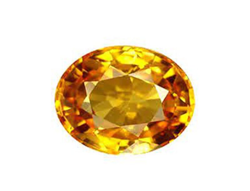 Bague yellow sapphire Gemstone Original Certified Pukhraj Stone Natural - Image 1