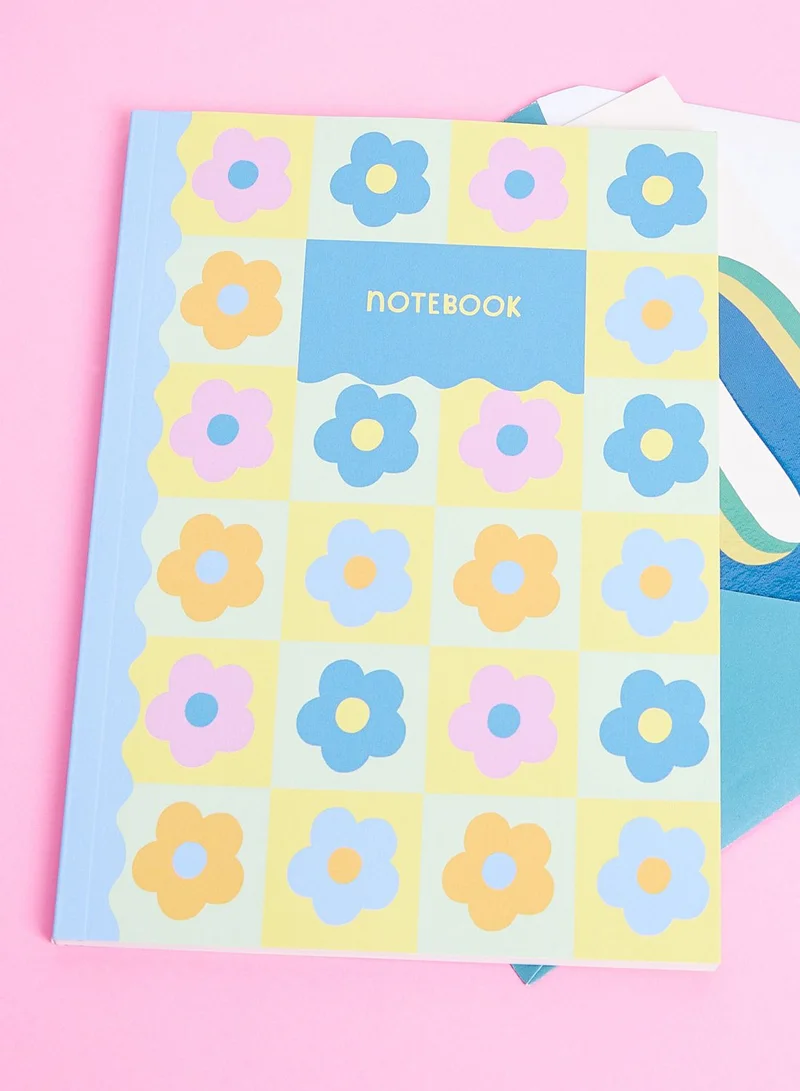 Raspberry Blossom A5 Size Flower Printed Notebook