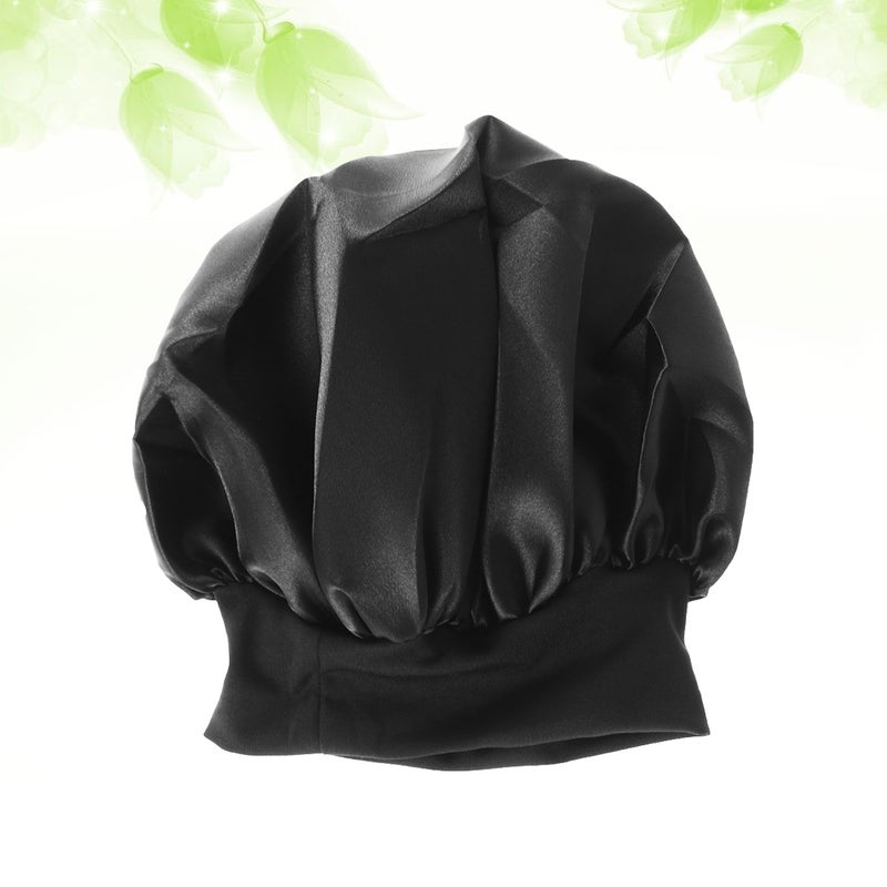 4 pcs Wide Side Elastic Sleeping Hats Chemotherapy for Women Girls (Black) - Image 4