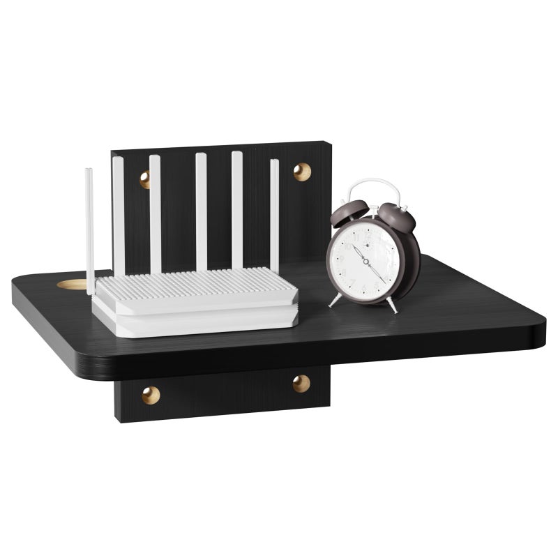WALI Floating TV Shelf, 1 Tier Projector Shelf for DVD Players, Routers, Game Consoles, Cable Boxes, Living Room Decor Accessories, Wall Mount Shelves Holds Up to 22lbs (CS201NB), 1-Shelf, Black - Image 1