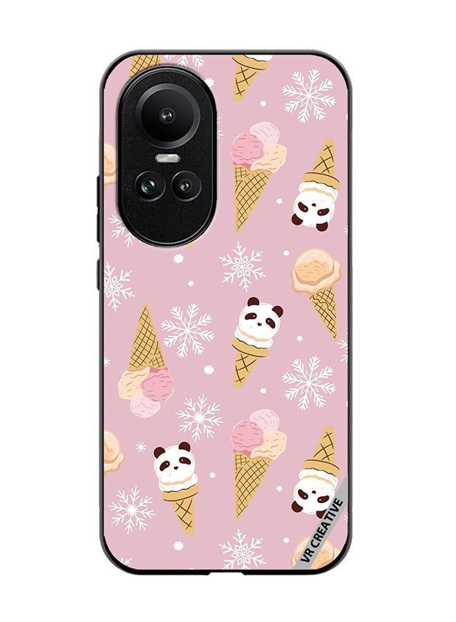 VR CREATIVE Protective Case Cover For Oppo Reno 10 Pro Ice Cream In Waffle Cups And In The Shape Of A Panda Design Multicolour - Image 1