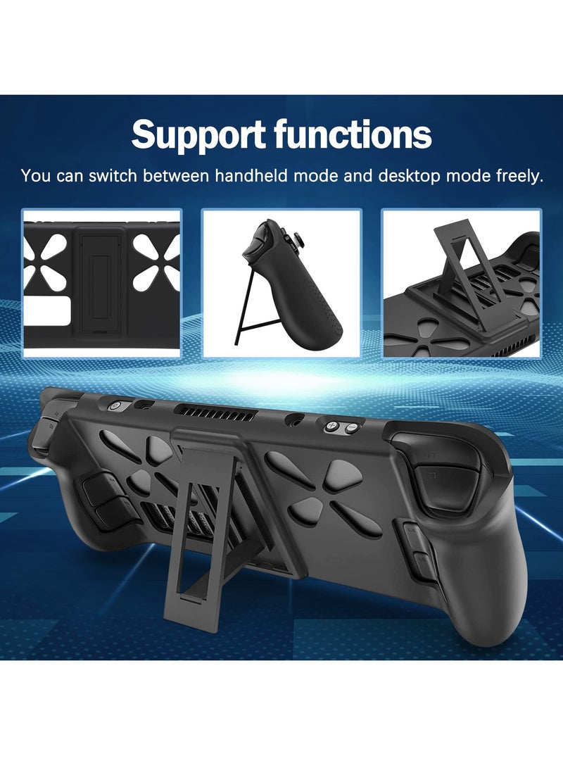 KASTWAVE Full Wrap Steam Deck Protective Case with Adjustable Kickstand Soft Silicone Shockproof Cover Anti Scratch Shell with Ergonomics Non-Slip Grip Upgrade Heat Radiation Design for Steam Console - Image 4