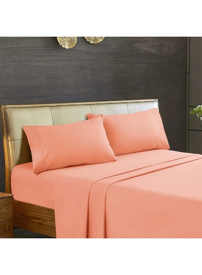 Line Sleep Microfiber Bed Sheet Set, 3 Pieces, 160x200 cm - Simon