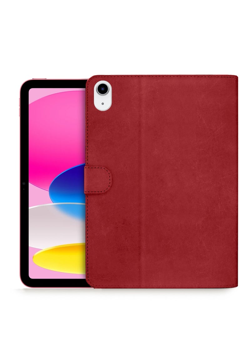Wtech Apple iPad 2025 (11th Generation) A16 10.9 inch WTech PU Leather Magnetic Closure Flip Case Cover (TCFPSR) - Red - Image 1
