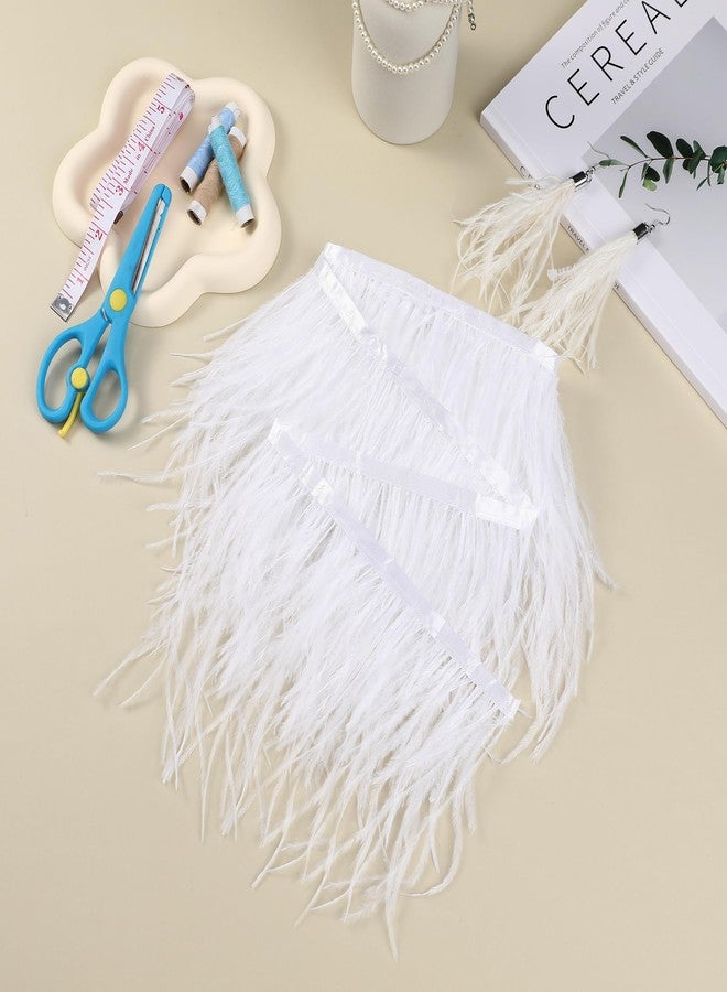 Soarer White Ostrich Feather Trim - 2Yards 5-7inch Feathers Fringe Trim for DIY Sewing Clothing, Dress,Wedding,Christmas Home Party(White) - Image 4