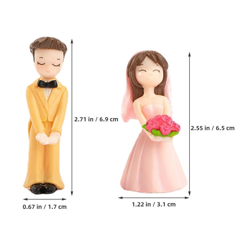 Pink Resin Cake Topper Couple Figurines For Romantic Wedding Home Decor - Image 3