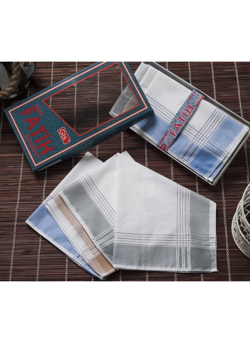 Rozet Tekstil Rosette Textile Boxed Fabric Handkerchief 40X40 cm Dozen 12 Pieces 