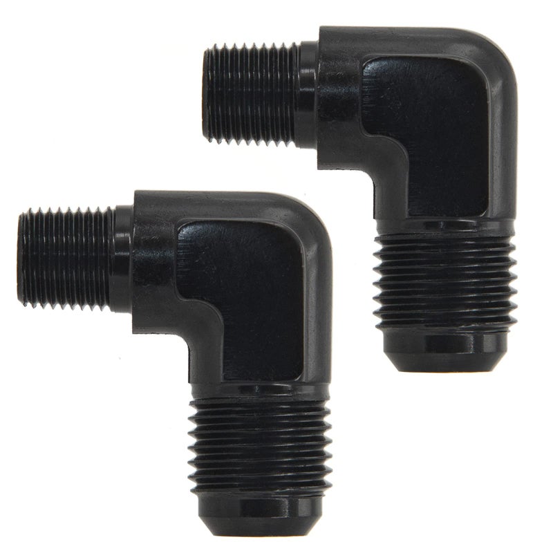 CNRAQR 6AN Flare to 18NPT Male 90 Degree Fitting Adapter Connector Aluminum Black2Pcs - Image 2