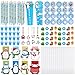 Cholemy 216 Pcs Christmas Supplies Includes Snowman Rulers Erasers Notebooks Stamps Treat Bags Stickers Sharpeners for Prizes Holiday GiftsPenguin - Image 3