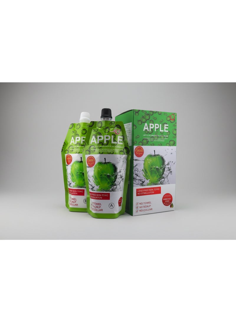 Apple No-Ammonia Black Hair Coloring Cream 96H 500ml x 2 – Lead-Free & Non-Toxic Improve Formula 2025 is a next-generation hair coloring solution designed for safe, effective, and nourishing hair transformation. Powered by a gentle, modern formula, this product delivers rich, natural black color while prioritizing scalp comfort and hair health. - Image 2