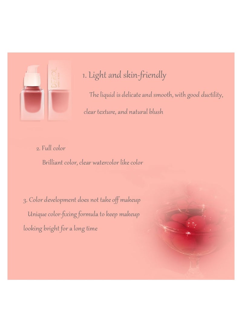 DEROL - Mousse Liquid Cream Blush For Cheeks Face Blushes Stick Palette Bronzer Highlighter Shape Contour Moisturizing And Breathable Matte Finish Long-wearing Waterproof For Women Makeup - Image 1