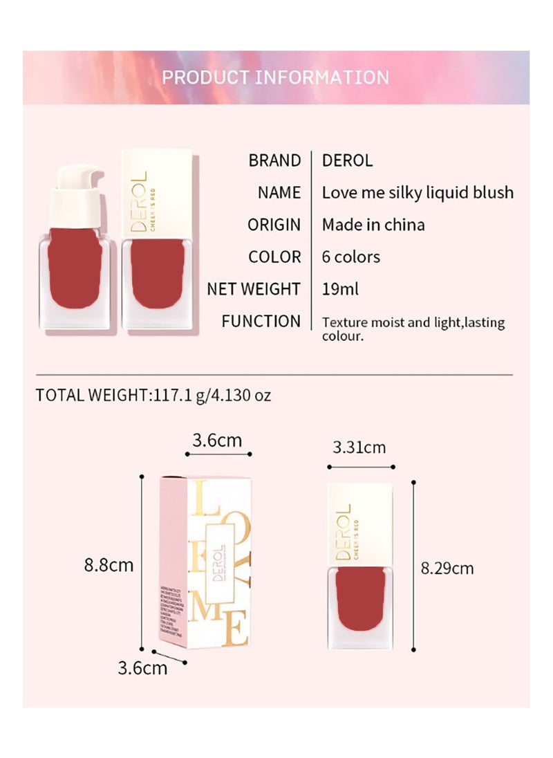 DEROL - Mousse Liquid Cream Blush For Cheeks Face Blushes Stick Palette Bronzer Highlighter Shape Contour Moisturizing And Breathable Matte Finish Long-wearing Waterproof For Women Makeup - Image 1