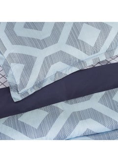 Serta SERTA Simply Clean Skyler Soft 7 Piece Geometric Bed in A Bag Complete Bedding Comforter Set with Sheets and Pillow Case for All Season, King, Blue  - Image 4