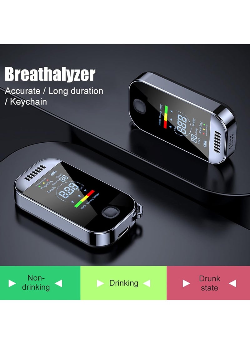 Blowing Breath Tester Breathalyzer LCD Screen Breathalyzer Portable Detector Quick Accuracy Response for Driving Detector Breath in Air Strips for Car Breathalyzer Breastmilk Drinks