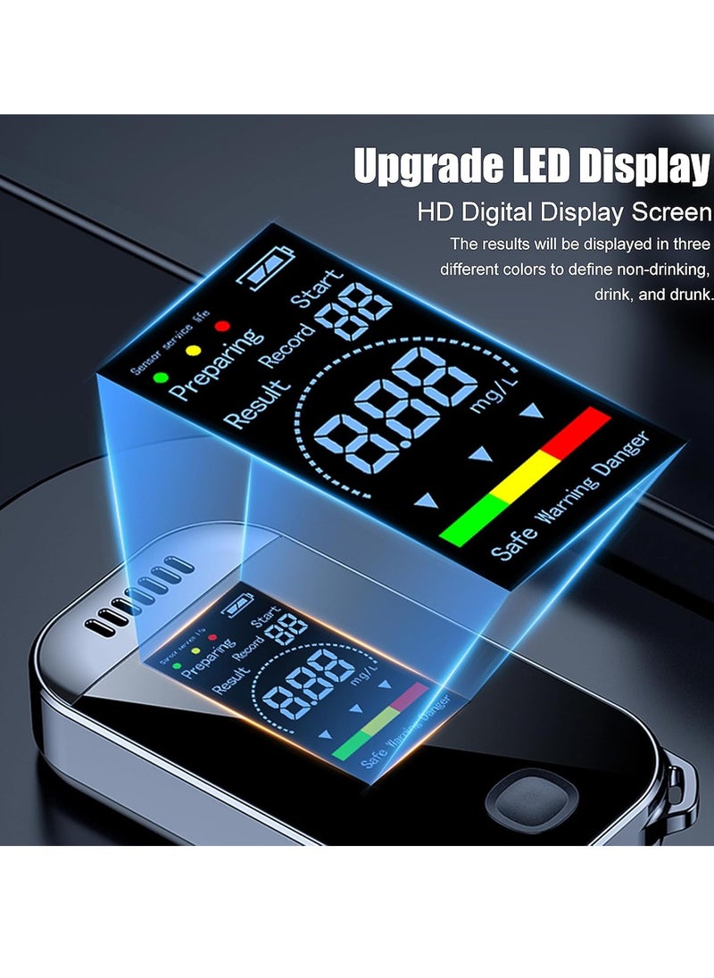 Blowing Breath Tester Breathalyzer LCD Screen Breathalyzer Portable Detector Quick Accuracy Response for Driving Detector Breath in Air Strips for Car Breathalyzer Breastmilk Drinks