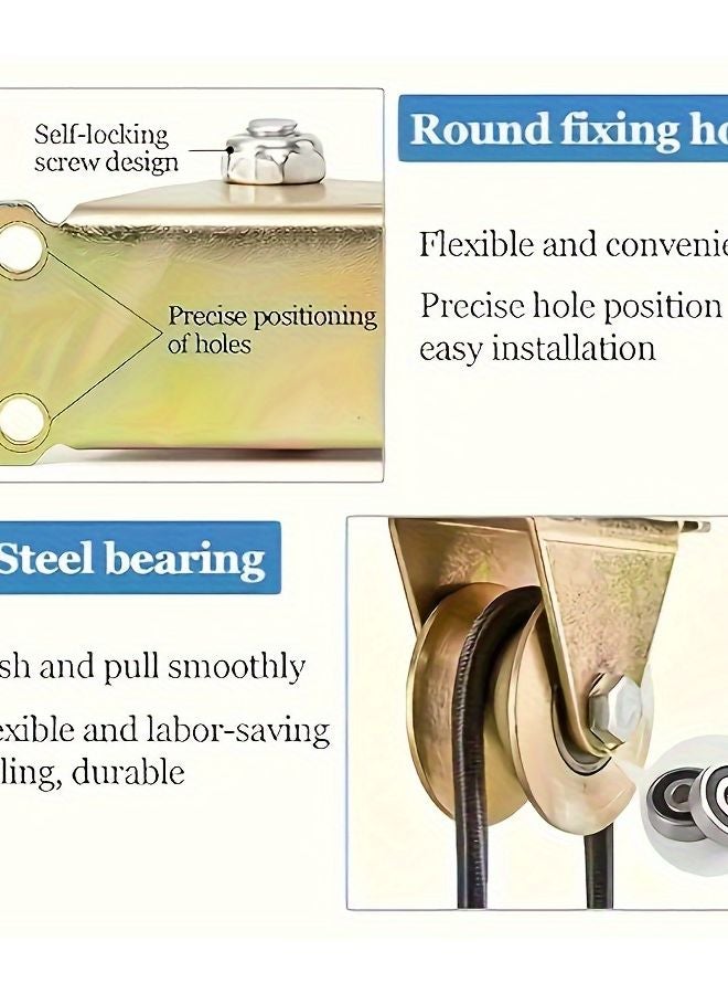 4pcs Bronze Colored V Groove Brass Pulley Industrial Grade Load Bearing Roller - Image 5