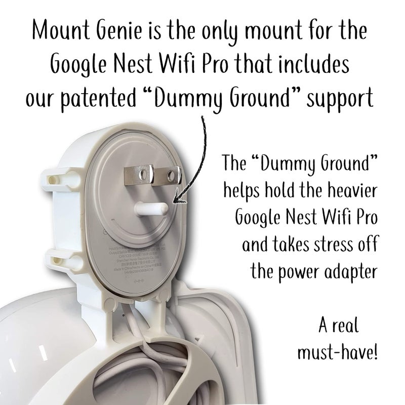 Mount Genie The Nest WiFi Pro Genie Wall Mount Outlet Holder Stand (3-Pack) | Lowest Profile | Open Access | No Messy Screws or Tape | Reinforced Support | Horizontal and Vertical Outlets - Image 2