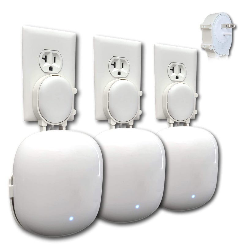Mount Genie The Nest WiFi Pro Genie Wall Mount Outlet Holder Stand (3-Pack) | Lowest Profile | Open Access | No Messy Screws or Tape | Reinforced Support | Horizontal and Vertical Outlets - Image 1