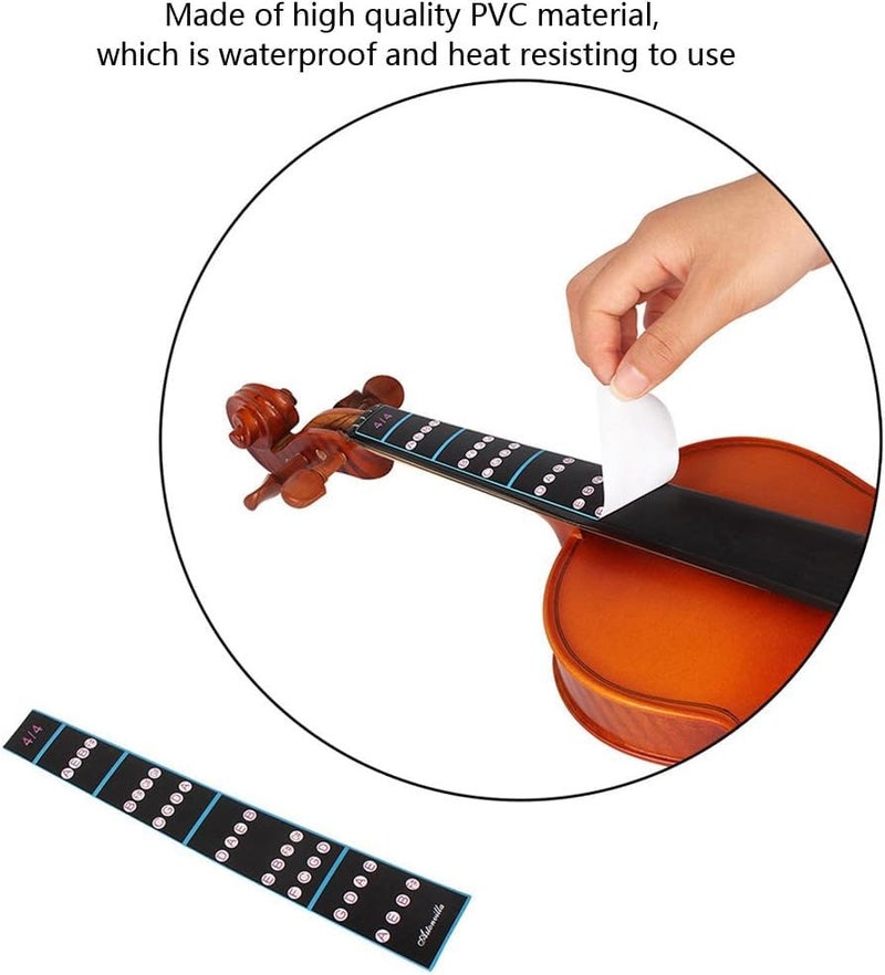 PERLMAN Violin Finger Guide 4/4 Full Size Violin Fingerboard Sticker Fret Position Indicator, Fiddle Fingerboard Intonation Chart Stickers Fingering Label - Image 4