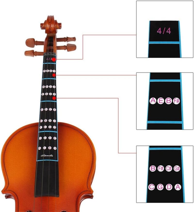PERLMAN Violin Finger Guide 4/4 Full Size Violin Fingerboard Sticker Fret Position Indicator, Fiddle Fingerboard Intonation Chart Stickers Fingering Label - Image 1