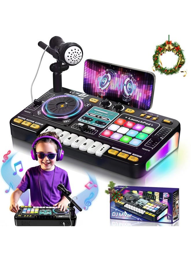 OZMI Kids DJ Music Mixer Table Board Set Toy with Microphone, Lights – Interactive Musical Toys for Ages 3-12 | 100+ Sounds, Piano Keys, Disco Mode, Rechargeable for Kids Boys & Girls - Image 1