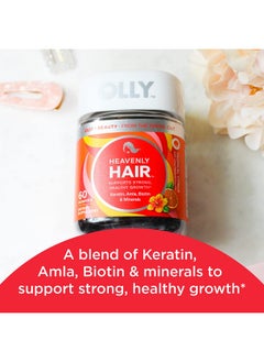 OLLY OLLY Heavenly Hair Gummy, Supports Healthy Hair, Keratin, Biotin, AMLA, Chewable Supplement, 30 Day Supply - 60 Count  - Image 2