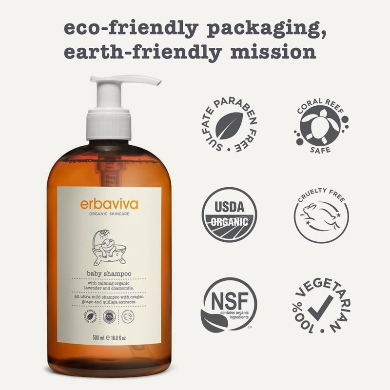 erbaviva Baby Shampoo, 16 Fl Oz - Image 3