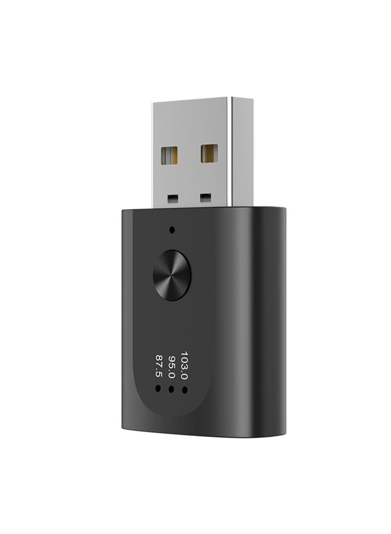 SYOSI USB Bluetooth 5.3 Adapter Wireless Audio Receiver & Transmitter with Mic for Handsfree Calls – Compatible with Car FM Radio, Supports Bluetooth Audio, Easy Setup for In-Car Streaming (Black) - Image 1