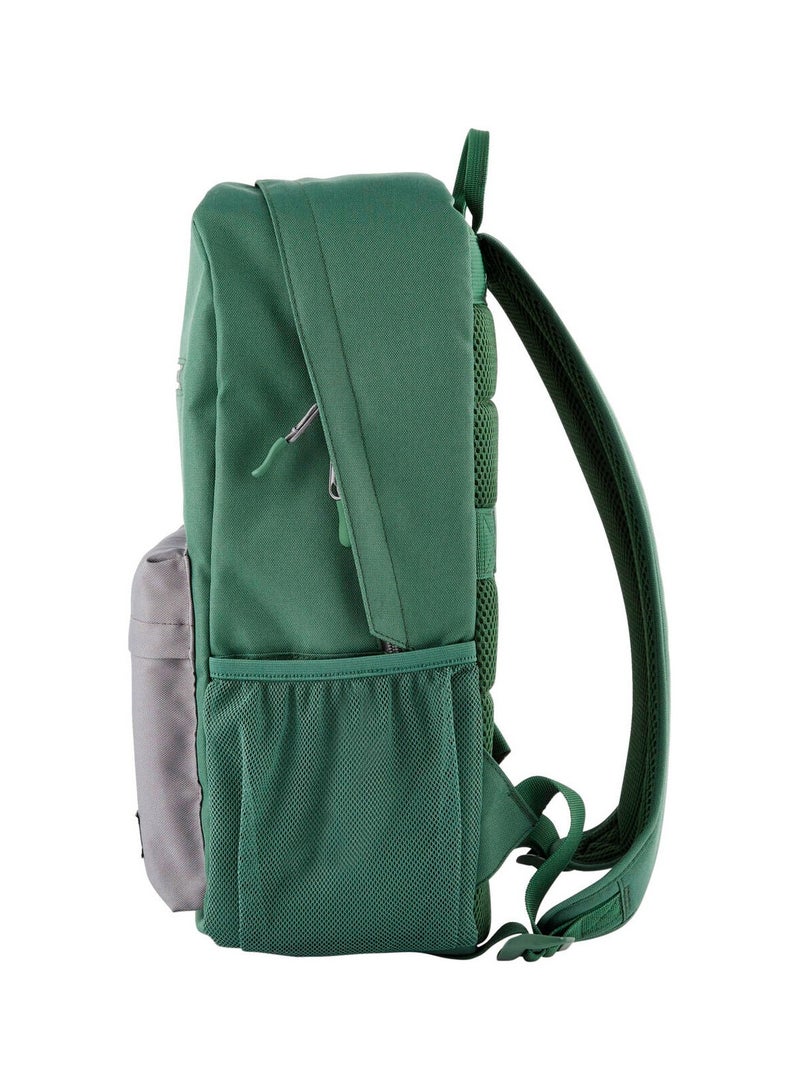 HP Campus Green Backpack, 15.6" Padded Floating Laptop Pocket, 17 Liters Capacity, Double-coil Lockable Zipper Rain-repellant Material, 7K0E4AA Green/Grey - Image 3