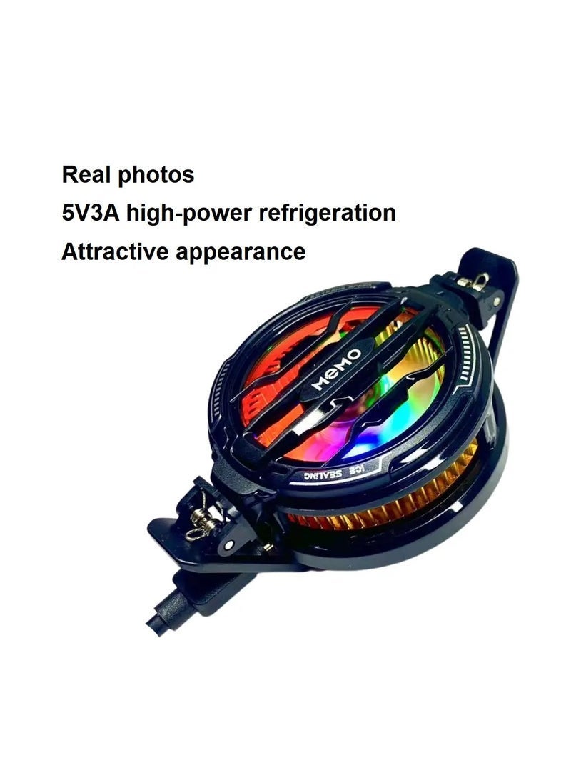 Memo CX07 Mobile Phone Cooling Fan with RGB Lights ‚Äì Adjustable Back-Clip Game Phone Cooler ‚Äì Portable Semiconductor Heatsink Radiator for Smartphones ‚Äì Efficient Heat Dissipation, Silent Operation, Compatible with Most Phones ‚Äì Perfect for Gaming & Streaming - Image 3
