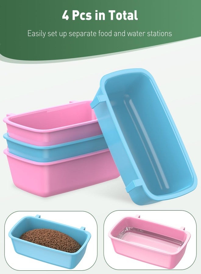 باوفلي مجموعة Pawfly من 4 أكواب بلاستيكية معلقة لأقفاص الطيور مع خطافات، مغذيات أرانب سعة 10 أونصات للأقفاص، أوعية طعام ومشرب للأرانب، أطباق تغذية لأقفاص الأرانب للحيوانات الأليفة الصغيرة مثل الببغاوات والهامستر وخنازير غينيا. - Image 5