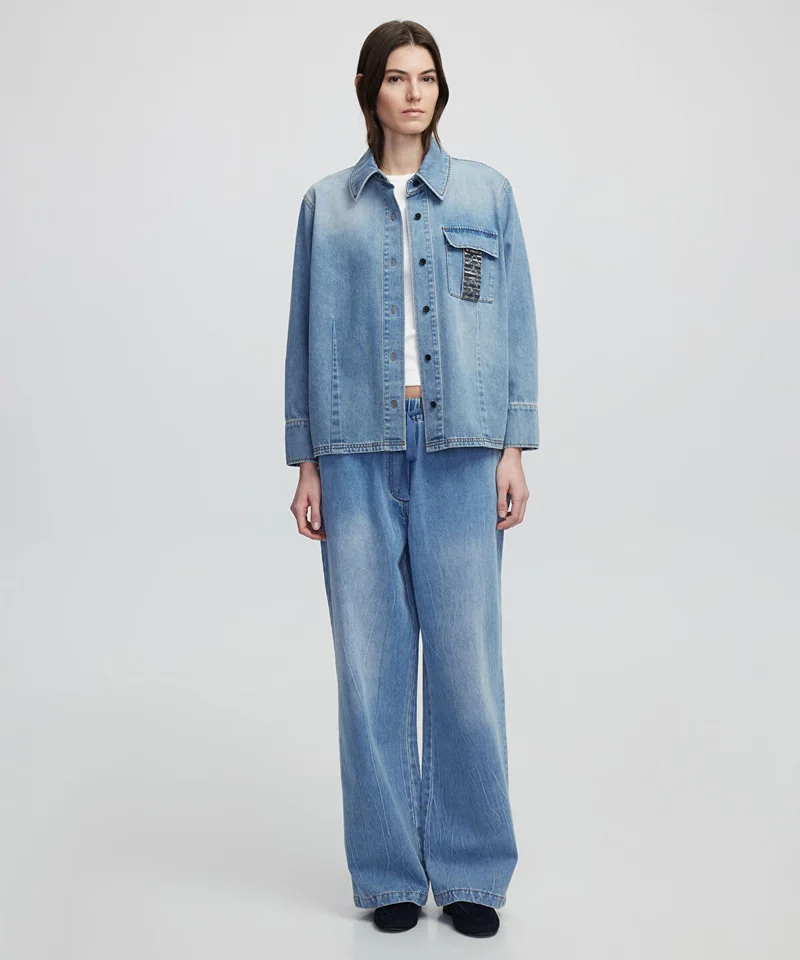 Ipekyol Embroidered Denim Shirt