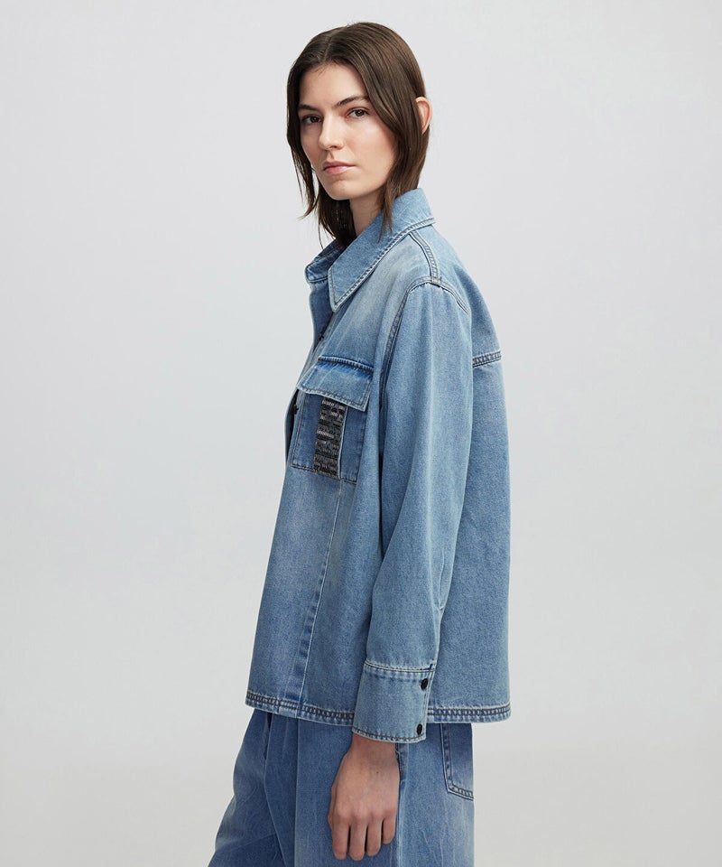 Ipekyol Embroidered Denim Shirt - Image 3