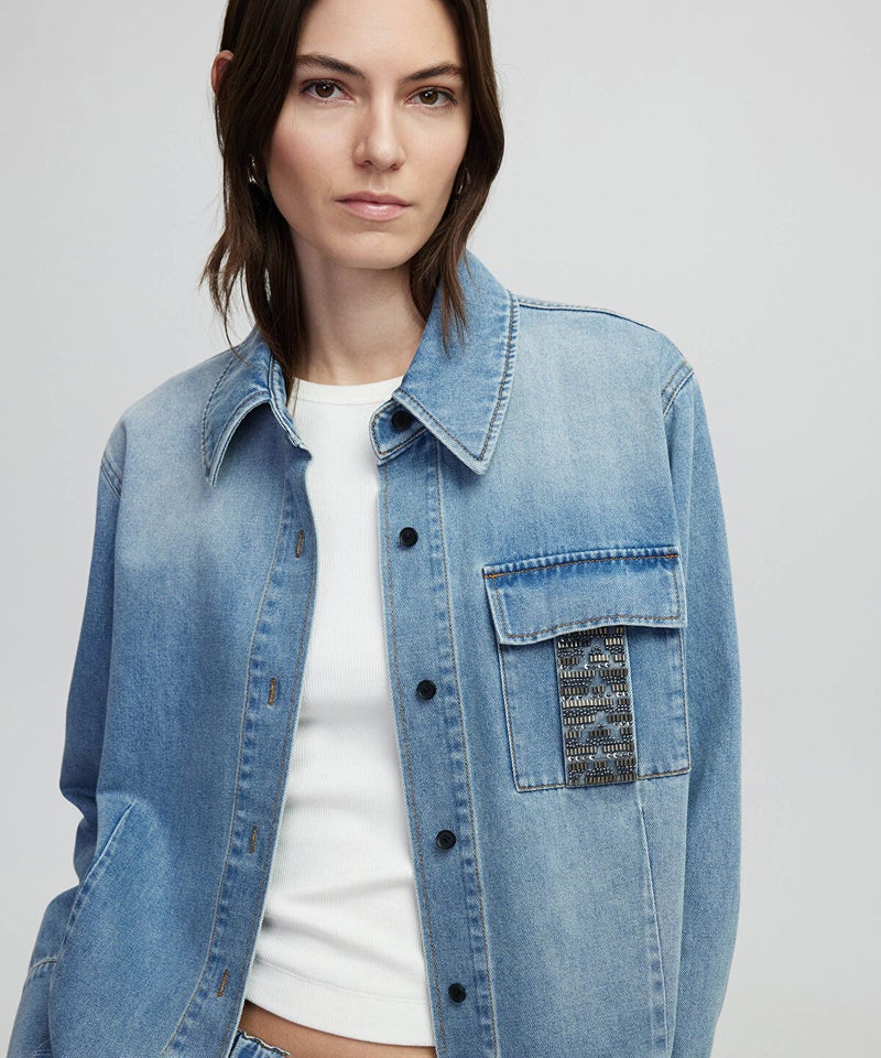 Ipekyol Embroidered Denim Shirt - Image 1