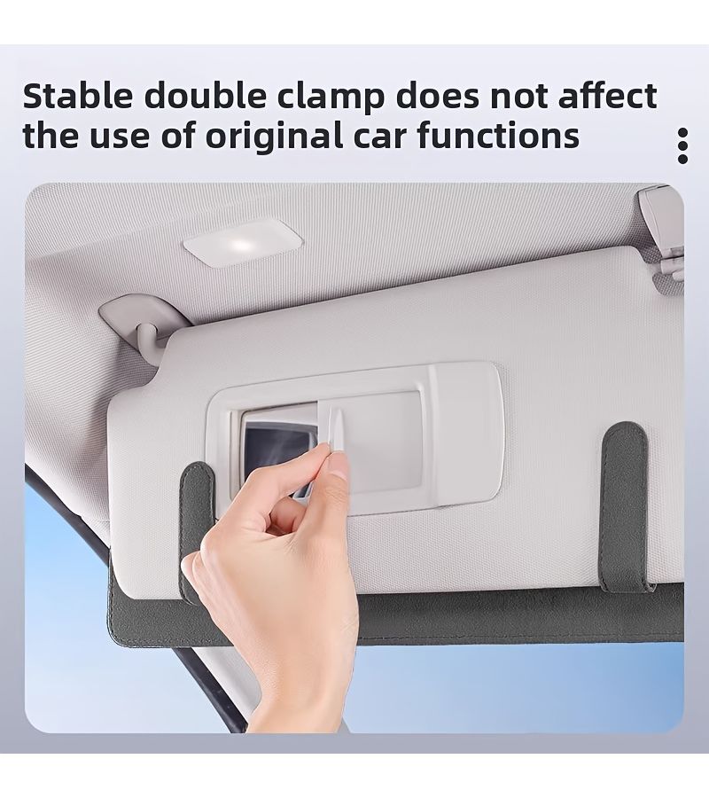 Pure Gray Car Sun Visor Extendable Block Sunlight Storage Pocket Automotive Interior Accessory - Image 5