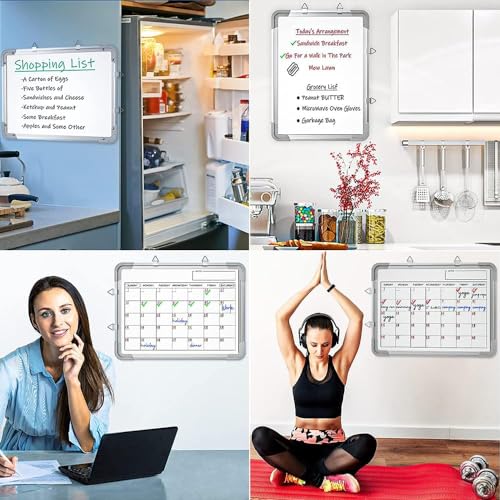 ECLET Alloy Steel, Aluminium Non Magnetic 1 X1 feet Double Sided White Board and Chalk Board Front Side whiteboard Marker Surface and Back Side Chalkboard Surface (1x1 feet, Pack of 1 Item) C (1 x 1) - Image 3