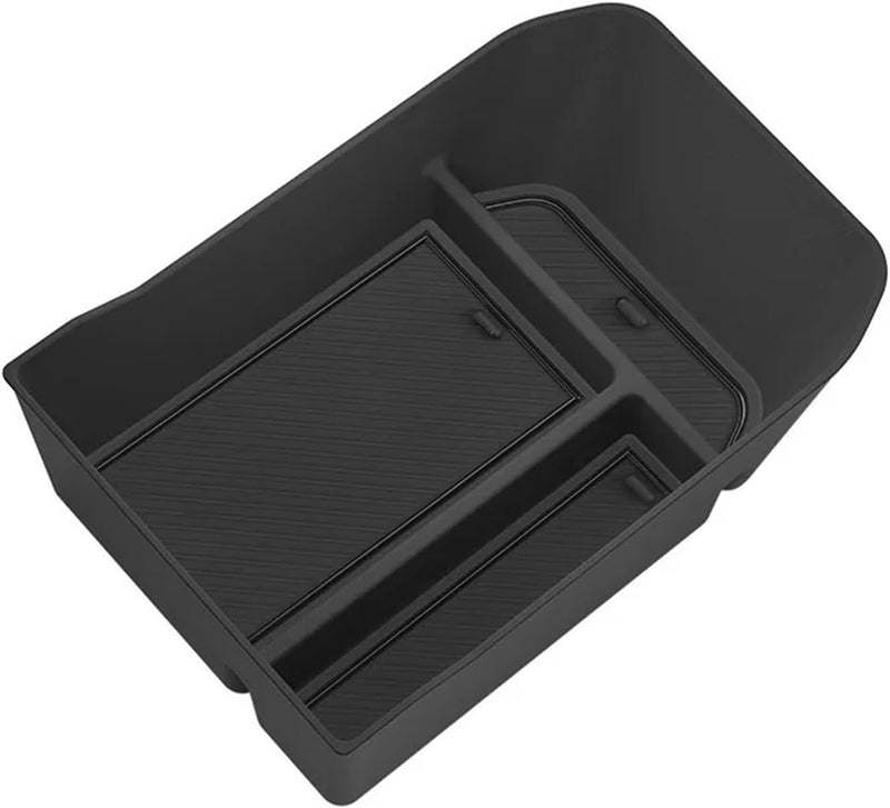 Car Armrest Storage Box Accessories Stowing Tidying Center Console Tray Black ABS For Kia EV3 2024-2026 Organizer