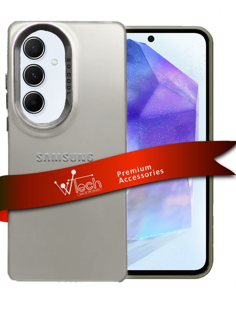 Wtech Translucent Raised Lips Plating Luxury Case Cover For Samsung Galaxy A55 5G 2024 Pearl White  - Image 1
